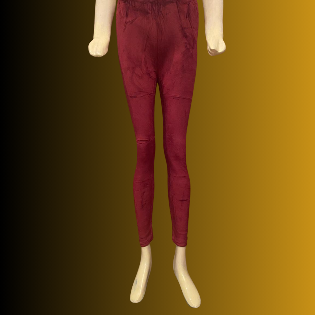 MarsX - Maroon Velvet Leggings