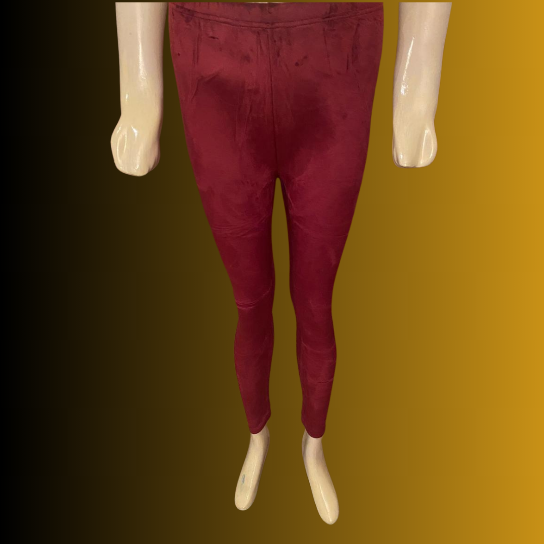 MarsX - Maroon Velvet Leggings