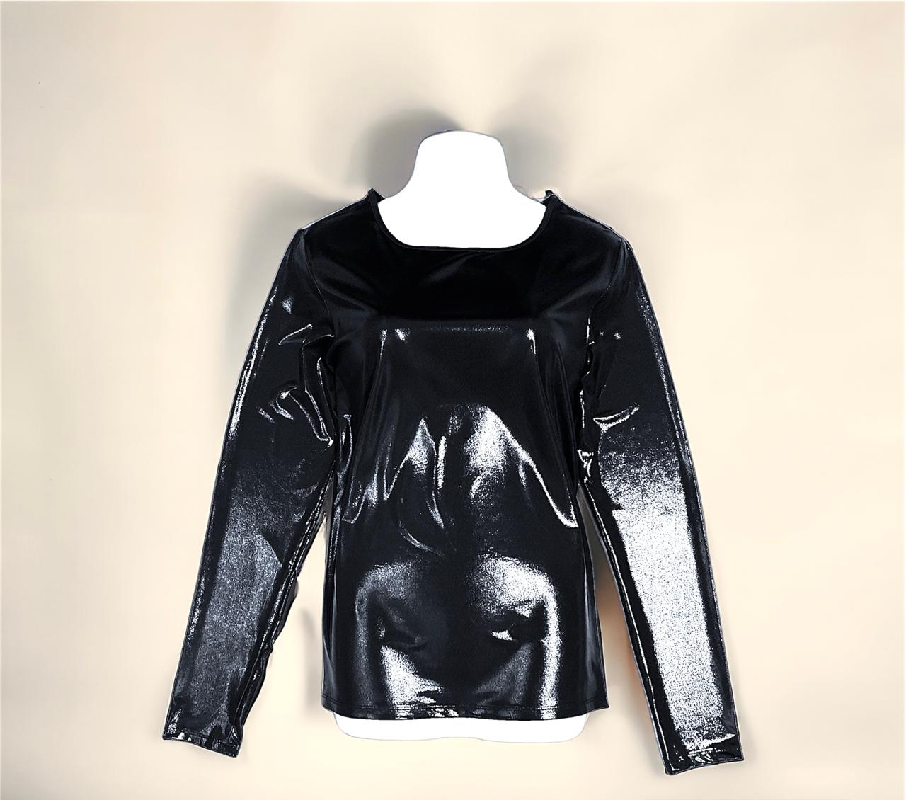 MarsX-Female Black Shinny Top