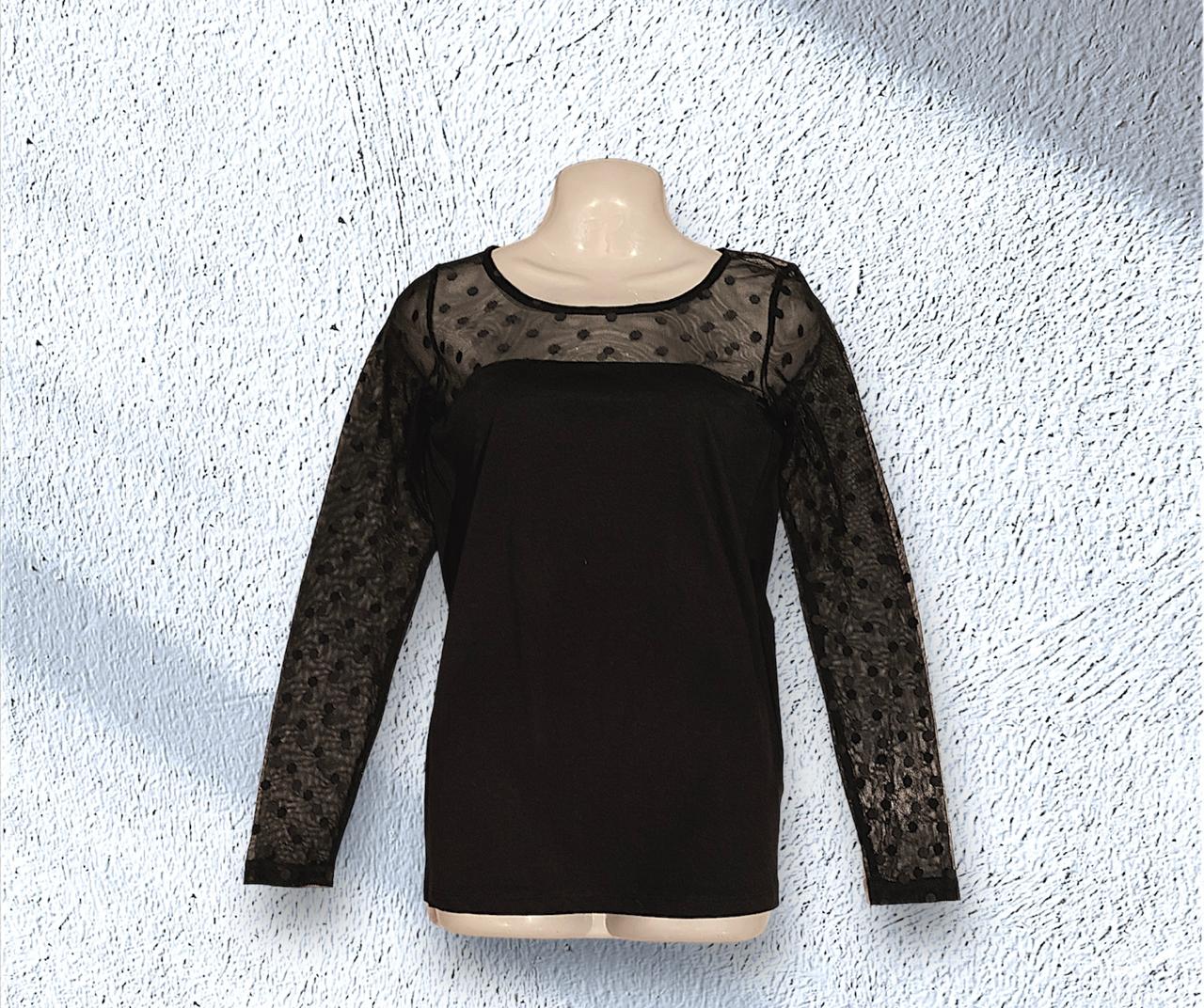 MarsX-Female Black Net Top