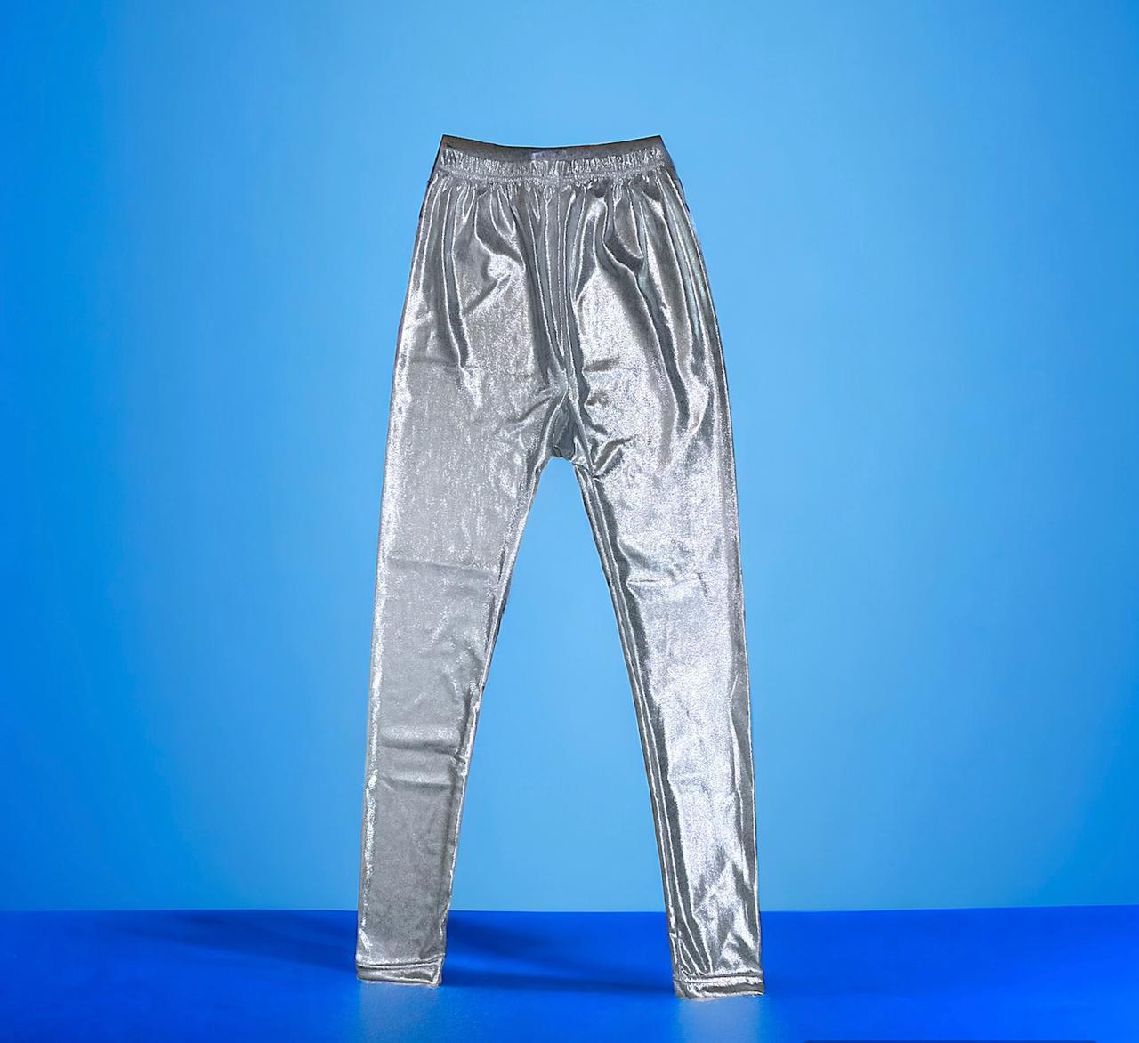 MarsX-Female Silver Shiny Legging