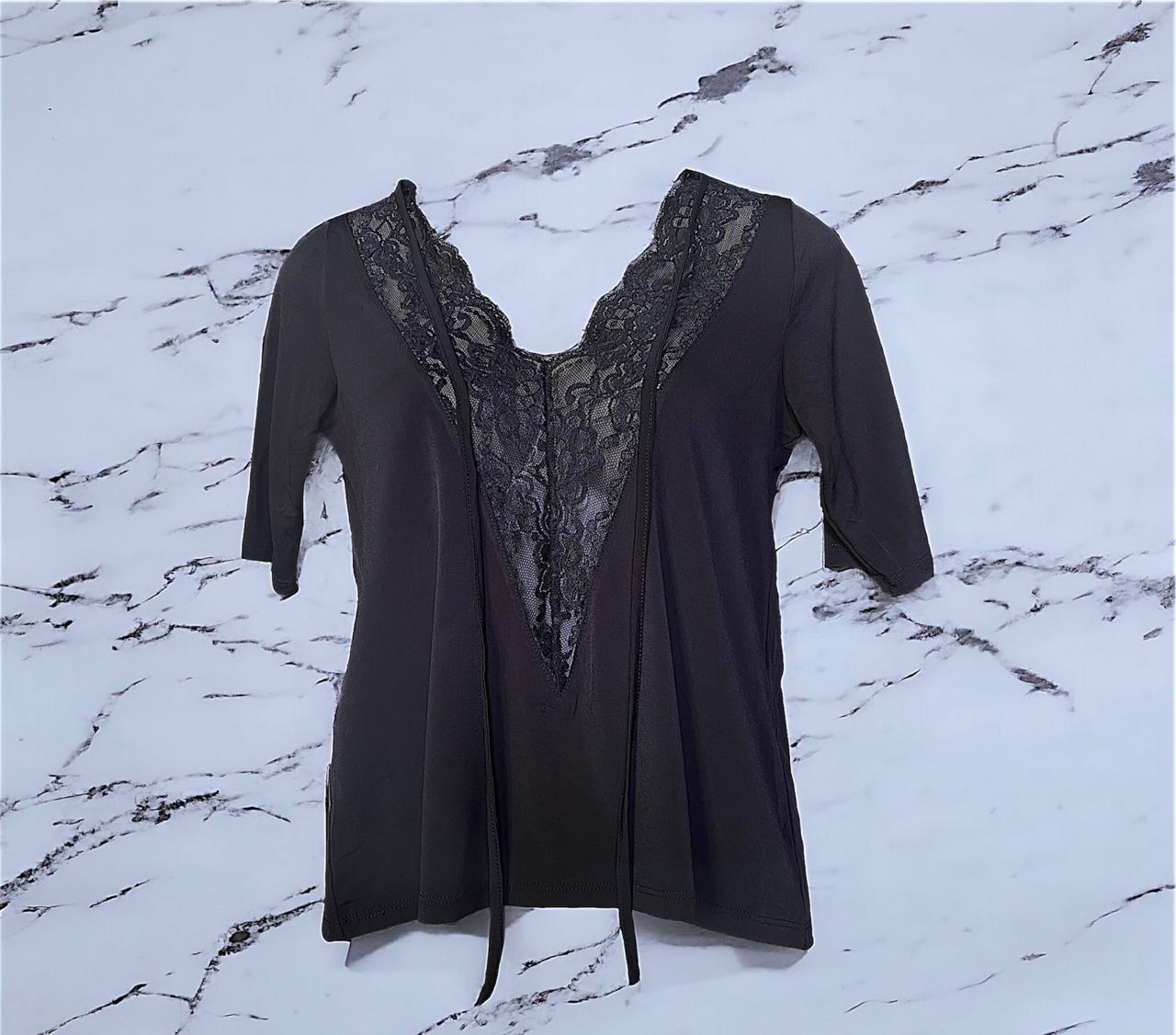 MarsX-Female Black Embroidery Top