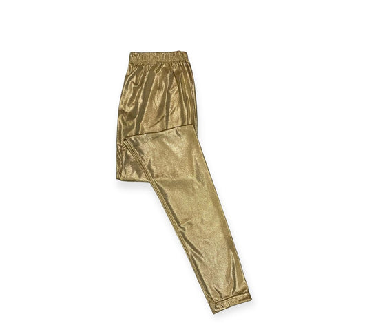 MarsX-Female Flaxen Golden Shiny Leggings