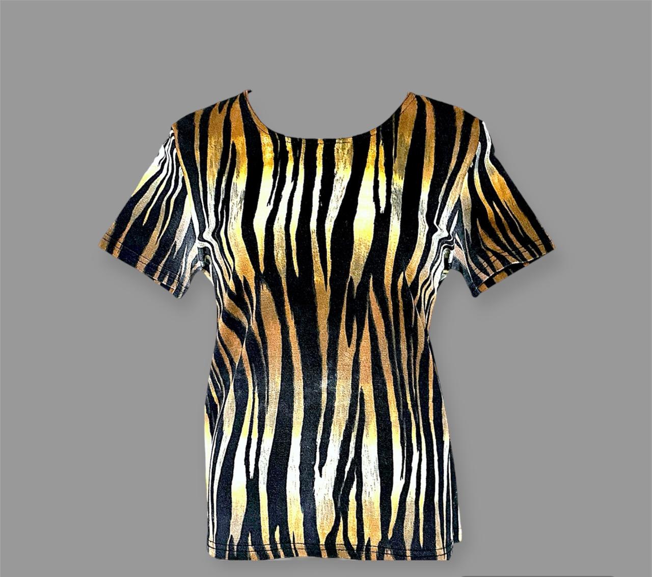 MarsX-Female Black n Brown Cheetah Design Top