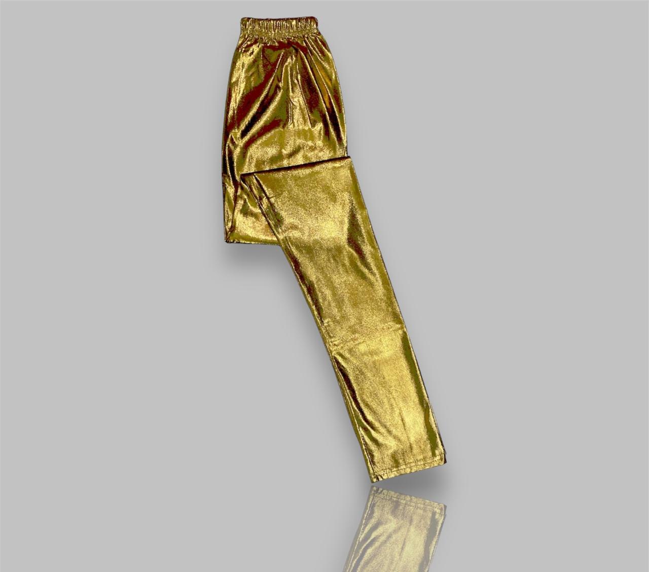 MarsX-Female Dark Golden Brown Shiny Leggings